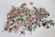 Vintage Lapel American Flag Tin Fold Over Tab Pins - Amalgamated Lithographers picture