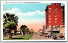 Crowley Louisiana~North Parkerson Avenue~Depot To Courthouse~Keller's Cafe~1920s picture