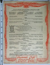 1944 Promenade Cafe Rockefeller Center WWII-Era Restaurant Menu New York NYC picture