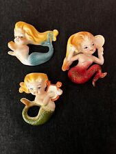 Vintage BRADLEY Ceramic Mermaid Wall Plaques Set of 3 picture