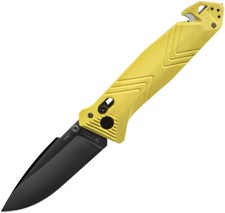 TB Outdoor C.A.C. Axis Lock Yellow PA6 Folding Nitrox Steel Pocket Knife picture