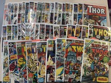 Vintage Marvel Mighty Thor Comic Lot 40+ Issues Annuals Giant-Size Boarded Set picture
