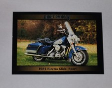 Harley Davidson Electra Glide Motorcycle Bike Picture Card Vintage Original     picture