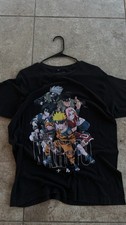 Naruto Black 100% Cotton T-Shirt L Naruto Uzumaki Sasuke Sakura Kakashi Anime picture