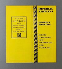 IMPERIAL AIRWAYS EUROPEAN WINTER 1933/34 AIRLINE TIMETABLE  picture