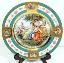 Antique ES Germany Prov Saxe Jupiter & Callisto Victorian Portrait Plate picture