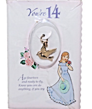Bird Birthday Charm ~ You’re 14 ~ Growing Up Girls Enesco Brand New picture