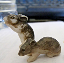 Vintage Porcelain Miniature Dollhouse Mice Lot Pair of 2 picture