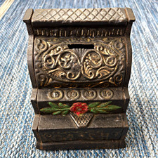 Vintage J&E Stevens Painted Cast Iron Junior Cash Register “Still” Bank picture