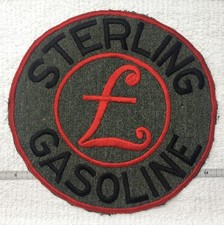 PATCH Sterling Gasoline 10 Inch Uniform Back Patch c1930s/40s Embroidered picture
