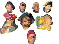 Vintage Bossons England Chalkware Heads~Bundle Lot Of 8 1960’s~Wall Hangers picture