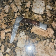 Buck 503 USA Lockback Pocketknife Wood Handle Stainless Clip Point Plain Edge picture