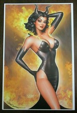 NATHAN SZERDY HAND SIGNED 12X18 ART PRINT MALEFICENT PIN UP SLEEPING BEAUTY NEW picture