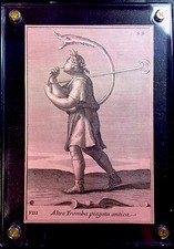 c1890 Engraved Antique Playing Card Gabinetto Armonico Filippo Buonanni Italy picture
