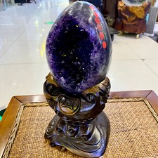 15.43LB High quality Natural Amethyst geode quartz crystal Dinosaur egg healing picture