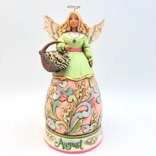 Jim Shore Heartwood Creek August Birthday Angel Gladiolus Peridot 4012557 picture