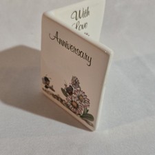 Vintage 1983 Philip Laureston England Ceramic Anniversary Miniature Card Gift picture