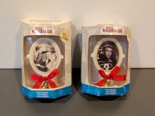 Lot of 2 Enesco It's A Wonderful Life Porcelain Ornaments George & Mary picture