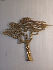 Solid Brass Mid Century Modern Wall Hanging Sculpture Tree Of Life  19 In... picture
