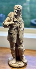 Vintage 1950’s Marwal Cast Chalkware Fisherman Statue 18” picture