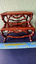 VTG /Antiq China Huanghuali Wood Hand Carved Tree Wine Pattern Ornament Tables picture
