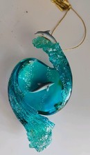 Dolphin Christmas ornament figurine Vtg Bradford Above & Below 