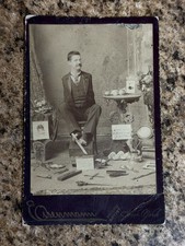 Charles B Tripp Armless Wonder Signed Cabinet Card Photo Eisenmann 1892 antique picture