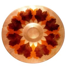 Vintage Annemarie Davidson Enamel on Copper Plate Leaf Starburst Signed Label picture