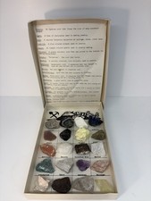 Vintage Rock Mineral Collection 20 Specimens Educational Geology Display Kit picture
