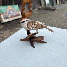 Hand Carved Bird Robert Gray ocean pines MD Painted Chipping Sparrow Folk Art picture