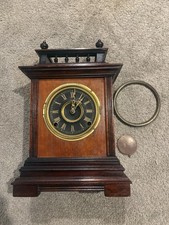 F Kroeber Cabinet No 11 Eight Day Wood Mantel Clock 15.5” For Repair No Glass picture