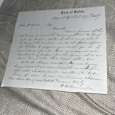 Antique 1859 Correspondence: Bank of Salem New York NY Letterhead Attorney Esq picture