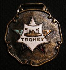 ANTIQUE SCANDINAVIAN BROTHERHOOD OF AMERICA (SB of A) TROHET WATCH FOB MEDAL picture