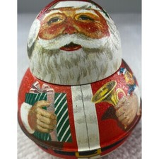 Vintage 1984 Bristol Ware Santa Claus Tin Chein Industries Christmas Decor USA picture