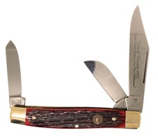 Hen & Rooster 383C-RPB Millennium 2000 Large Stockman Red Pick Bone Solingen NIB picture