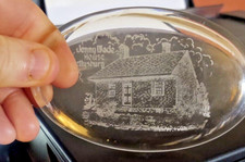 Antique Glass paperweight Jenny Wade House Gettysburg Unusual Etched one picture