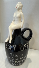 Jug Lay Off This is the Old Mans Private Stuff Decanter Jug Nude Lady Legs Top picture