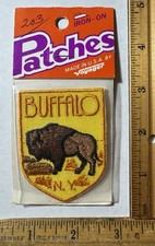Vintage Buffalo New York Iron On Patch Voyager Travel Souvenir Bison NOS NIP picture