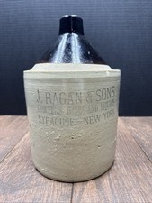 Vintage J.RAGAN & SONS GROCERIES WINES AND LIQUOR CROCK JUG SYRACUSE NEW YORK  picture