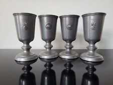 Set of 4 Vintage Carson Freeport Pa Pewter Goblets picture
