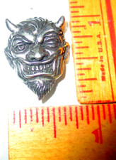Horned Devil pin vintage old Demon collectible horny biker vest hat pinback picture