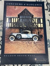 Vtg 1989 Meadow Brook Hall Concours d’Elegance Poster Peter Maier Packard 1930 picture