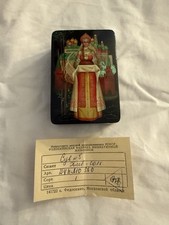Genuine Soviet Fedoskino Lacquer Miniature Box picture