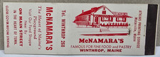 Vintage Matchbook Cover McNamara’s Restaurant Winthrop Maine ME Main Street picture