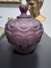 Rare Moon &  Star Amethyst  Frosted/Satin  Purple Compote Candy Dish Weishar  picture