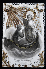 Pious Image Lace Scissor Lace Holy Card Jesus 