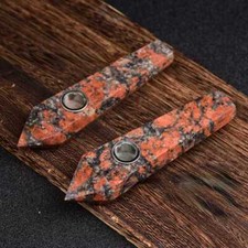 Natural Quartz Crystal Smoking Pipe Obelisk Point Rock Wand Reiki Healing Stone picture
