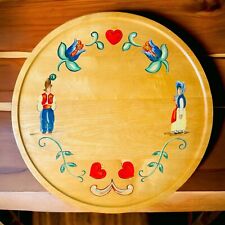 VTG LAZY SUSAN TOLEWARE SCANDINAVIAN FOLK ART G.H. SPECIALTY CO HAND-PAINTED 16” picture