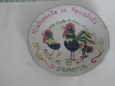 VTG pre-1978 Ristorante 12 Apostoli VERONA Del Buon Ricordo Vietri ITALY Plate picture