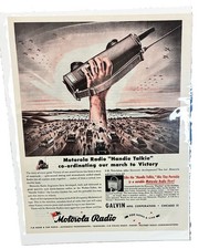 1944 Motorola Handie Talkie WWII Original  Magazine Ad Galvin Mfg Signal Corps picture